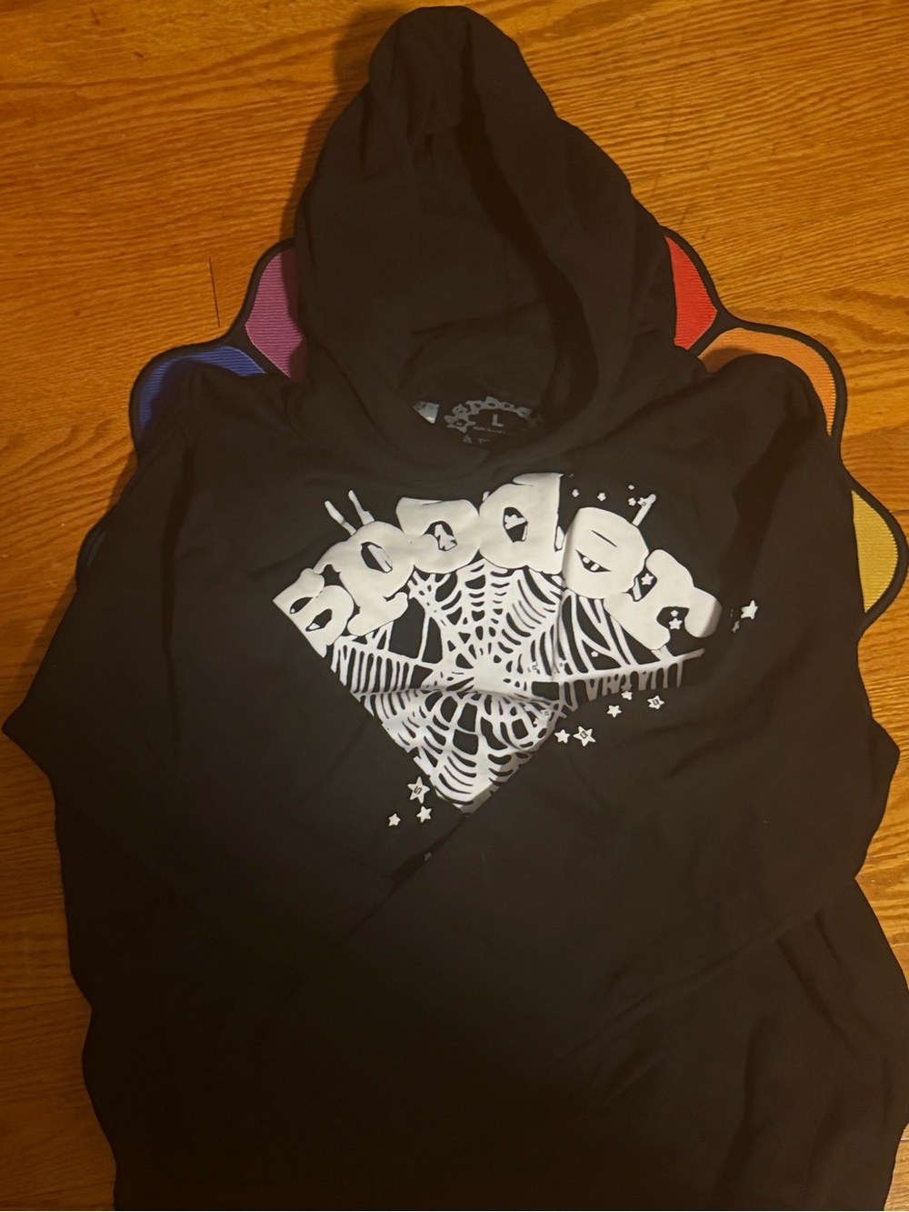 Sp5der Black OG Web Hoodie